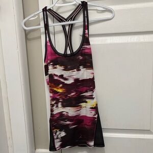 Lululemon Athletica Pink and Black Strappy Tank Top